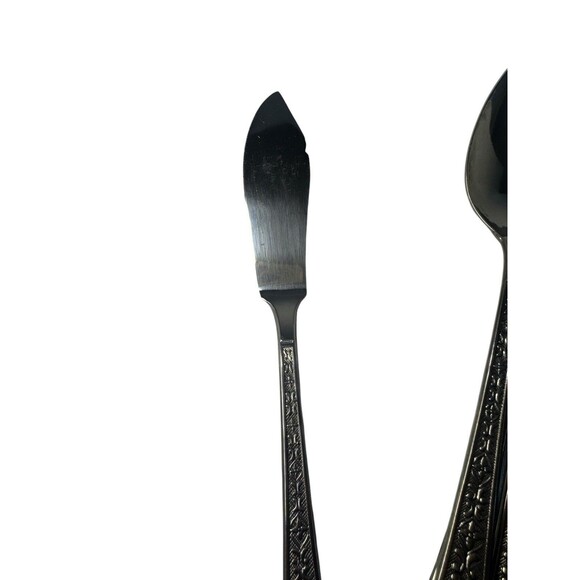 VTG INTERPUR Florenz Stainless Flatware Korea Floral Daisy Fleur de Lis Lot (13) - Picture 3 of 16